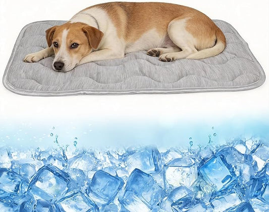 Dog Cooling Mat Q-Max>0.4 Self Cool Pad for Dogs and Cats with Anti-Slip Bottom, Washable Portable Pet Sleeping Pad for Summer，Larger Size 39.4" *27.6"