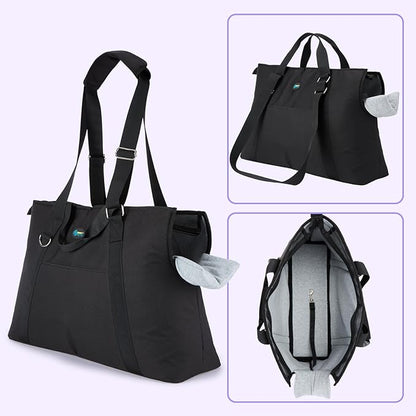 Ownpets Large Dog Purse Carrier, Carrier with Pockets for Medium Puppies for Travel Vet Shopping, Fits 18-20 lbs, Cat and Dog Tote Bag, Women's Hands-Free Pet Carrier Bag, (Black)