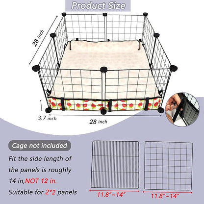Guinea Pig Cage Liner，Washable Waterproof Oxford Cloth Cage Liners for Small Animals,Hamster Chinchilla Hedgehog Rabbit and Other Small Animals Not Include Cage (28x28 inches)