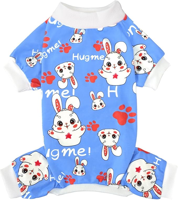 XPUDAC Easter Dog Pajamas Soft Stretchy Dog Clothes for Small Medium Dogs Pet Jumpsuit Cat Apparel-S