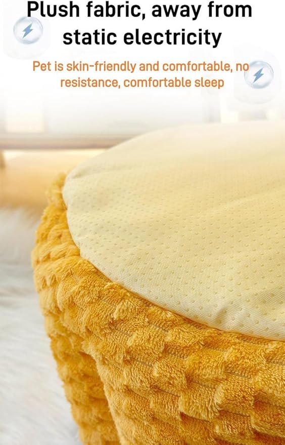 Pumpkin Cat Bed Large Capacity Pet Mat Warm Cat and Dog Bed Four Seasons Universal Pet Bed Autumn and Winter Dog Mattress Suitable for Small and Medium Cats and Dogs to Sleep Soundly (L)
