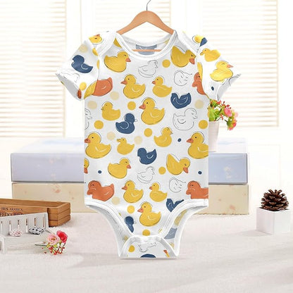 Bright Emotions Raccoons Baby Short Sleeve Bodysuits Romper Unisex Infant Outfit Wrapping Clothes for Boy Girl kids 3M