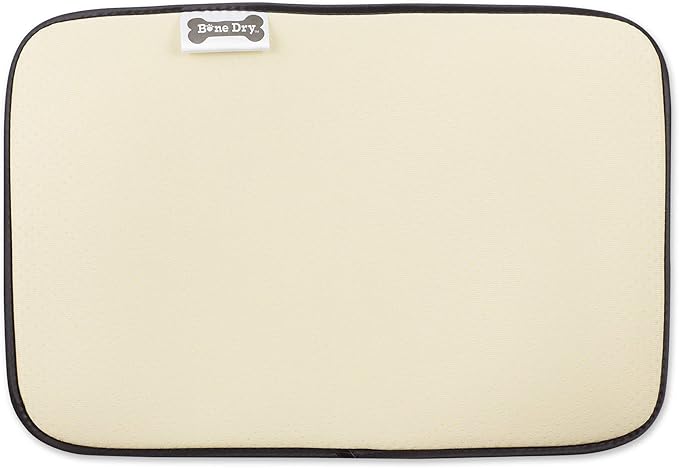 Bone Dry Machine Washable, Ultra Absorbent Pet Mat, 12x18, Aqua/Off-White Lattice