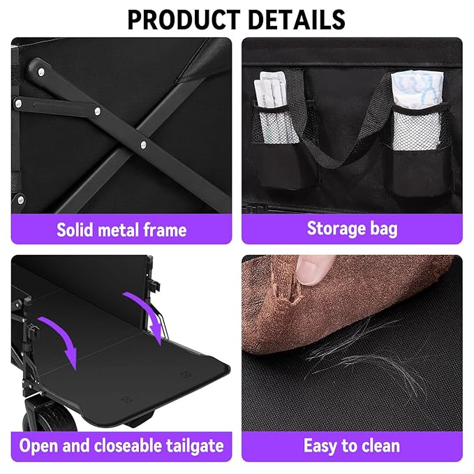 TKYZ Large Dog Stroller Cart,Foldable Dog Wagon Cart for Medium & Large Dogs with Tailgate