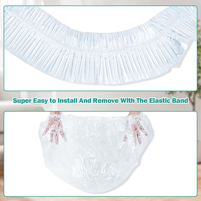 Trash Bags Compatible with Popur X5 Litter Box - with Elastic Band, Thickened Design for Popur X5 Self-Cleaning Cat Litter Box/Home Trash Bags (50 Pcs)