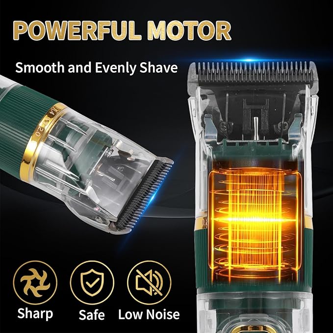 Pet Dog Grooming Kit Low Noise - Rechargeable Cordless Dog Clippers, IPX7 Waterproof Clippers with 4 Guide Combs & Stainless Steel Blade for Cats/Dogs/Small Animals