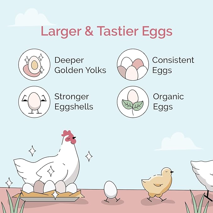 Mile Four Organic Chicken Feed (23 lbs) Layer Whole Grain, Non-GMO, USA Grown, 16% Protein, Corn-Free, Soy-Free, Non-Medicated Feed for Chickens