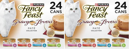 Fancy Feast Purina Gravy Lovers Variety Pack Feast Pate in Wet Cat Food Gravy - 4.5 lb. Boxes, 1 Count (Pack of 48)
