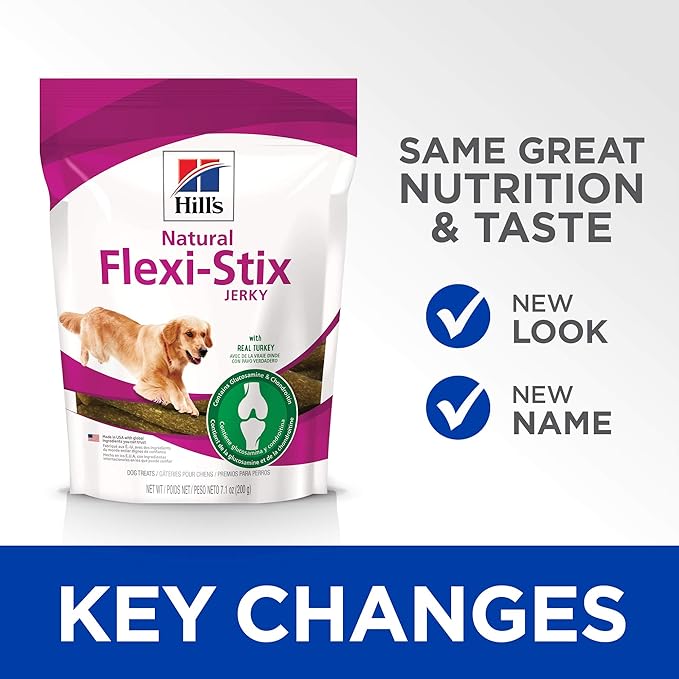Hill's Natural Flexi-Stix Jerky,All Life Stages,Great Taste,Dog Treats,Turkey,7.1 oz Bag,(Pack of 2)