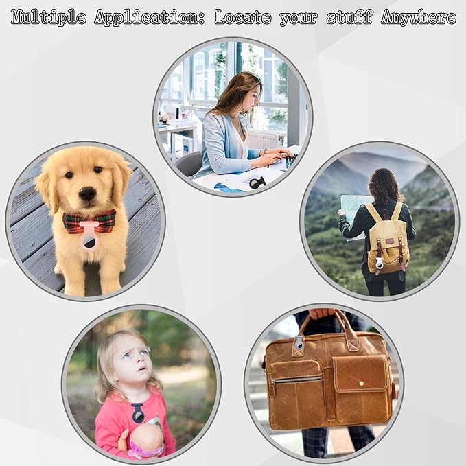 2 Pack Holder Case Compatible for Airtag Tracker, Silicone Hidden GPS Kid Airtag Holder with Invisible Pin, Anti Lost Apple Air Tag Case Cover for Toddlers, Elderly, Pet, Clothing(White and White)
