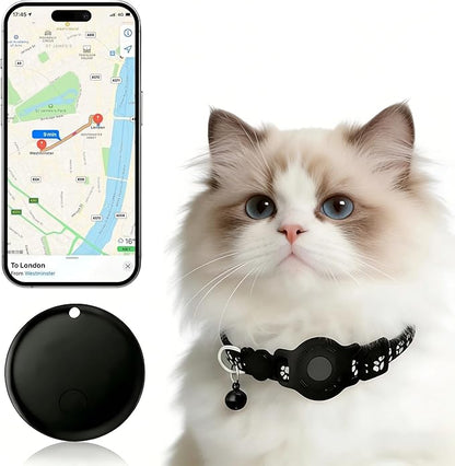 Cat Collar (iOS Only) - Pet Tracker Compatible with Apple Find My, Waterproof Smart Tag, No Monthly Fee. Advanced Safety Solution for Small & Large Cats.