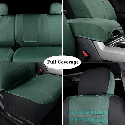 Coverado Rear Bench Car Seat Covers, Waterproof Oxford Back Seat Cover for Car Seat Protector for Kids & Dogs, Compatible with 2015-2026 Ford F150 & 2017-2026 Ford F250 F350 F450, Green
