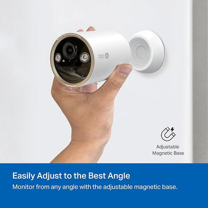 Tapo MagCam 4K Outdoor Wireless Security Camera - Up to 200-Day Battery, Magnetic Mount, Person/Vehicle Detection, Subscription-Free Local Storage or Optional Cloud, Compatible with Alexa, C460