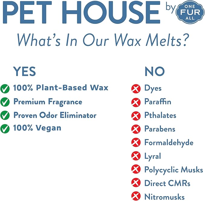 One Fur All Pet House Scented Wax Melts Natural, Plant Based Soy Wax Melts for Pet Odor, Long Lasting Fragrance for Fresh Smelling Homes, Falling Leaves and Autumn Harvest, Pack of 2
