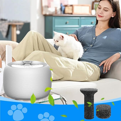 Premium Fountain Replacement Foam Filters/Sponge Mufflers - 6 Sets (Compatible with Premium Smart 2.5L/84oz Cat Pet Dog Water Fountain for Drinking)