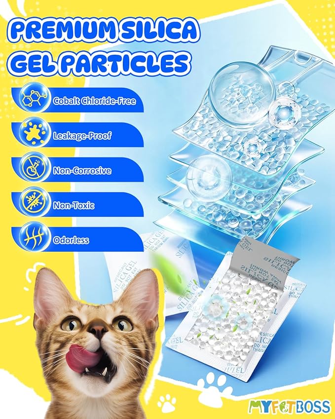 8PCS Desiccant Bag Replacement Compatible with oneisall All Automatic Cat Feeders, Desiccant Packs for Moisture Control for Automatic Pet Feeders Cat Dog Feeder, Keep Pet Food Dry & Fresh
