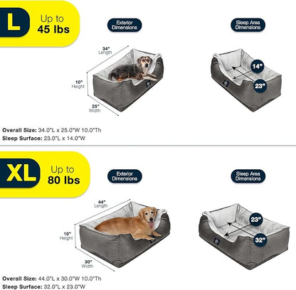 Serta Orthopedic Cuddler Dog Bed for Pets – Desert Sand (Large)