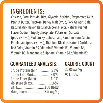 Nutri Chomps Dog Chews, 5-inch Twists, Easy to Digest, Rawhide-Free Dog Treats, 15 Count, Real Chicken, Peanut Butter and Milk flavors