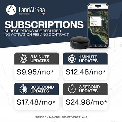 LandAirSea 54 GPS Tracker (Premium Edition) - Long Battery, Magnetic, & Waterproof. Global GPS Tracker for Vehicles. Made in The USA from Domestic & Imported Parts. Subscription is Required.