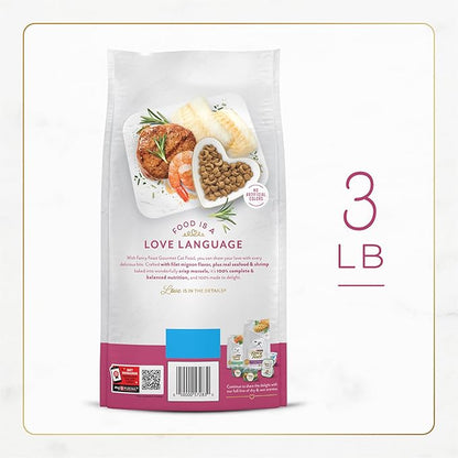 Purina Fancy Feast Dry Cat Food Filet Mignon Flavor with Seafood and Shrimp - 3 lb. Bag