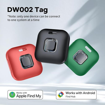 Hoxe Air Tracker Tags-3 Pack for iOS & Android, Smart Tag for Key, Bag, Pet | Dual System Luggage Tracker Compatible with Apple Find My & Google Find Hub App, Bluetooth Key Finder Replaceable Battery