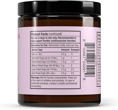 Bark & Whiskers Heart Health - Cardiovascular Support - Taurine - L-Carnitine - Organic Cheddar Base - for Dogs & Cats - 3.17 oz (90 Scoops)