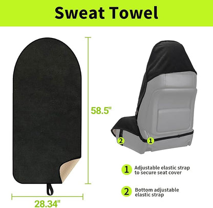 Leader Accessories Black Waterproof Sweat Towel Seat Cover Universal Non-Slip for Car Truck SUV Seat for Dog & Kid Workout Outdoor OR Sport Activities