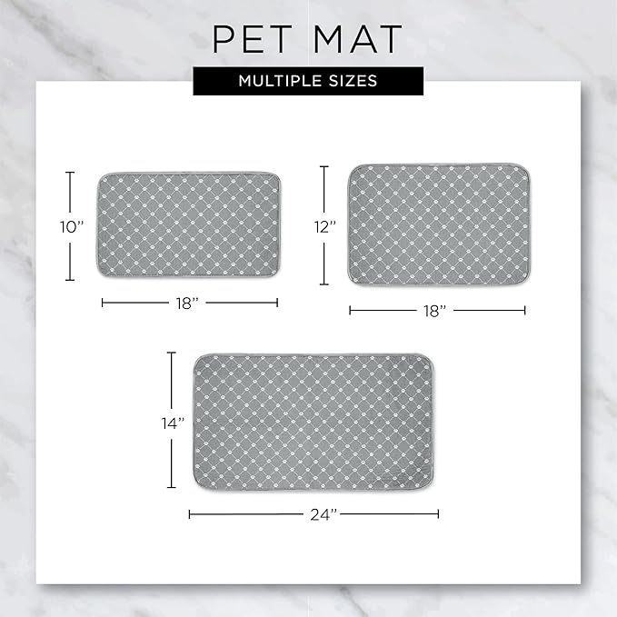 Bone Dry Machine Washable, Ultra Absorbent Pet Mat, 12x18, Blue Stripe
