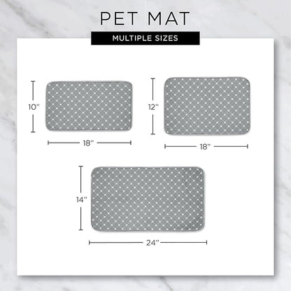 Bone Dry Machine Washable, Ultra Absorbent Pet Mat, 12x18", Gray Stripe