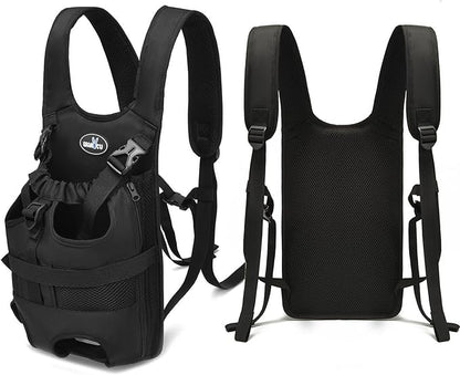 Wakytu Dog Front Carrier Backpacks for Small Dogs, Legs Out Pet Carrier Sling Backpack with Adjustable Padded Ventilated Shoulder Straps, Easy-Fit for Traveling Hiking Camping, XL