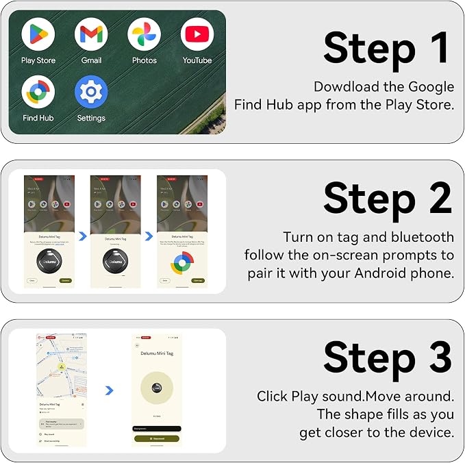 Air Tracker Android, 2026 New Smart Tags-4 Pack Android Tracker for Google'S Find Hub App, Bluetooth Tracker Keys Finder and Item Locator & GPS Trackers for Keys,Luggages,Wallet, IP67
