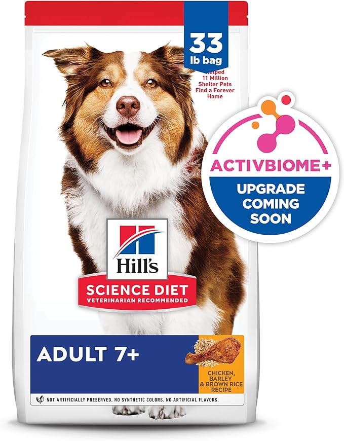 Hill's Science Diet Adult 7+ Dry Dog Food, Chicken Meal, Barley, & Rice, 33 lb. Bag