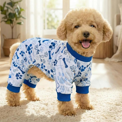 Vet-Approved Calming Dog Onesie Pajamas | High-End Hypoallergenic Polyester | Ultra-Premium & Cute for Small, Medium Dogs Holiday Clothes & Recovery Suit | All-Season L