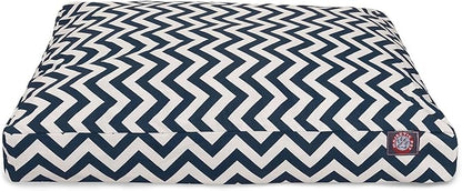 Majestic Pet Chevron Rectangle Dog Bed Washable – Non Slip Comfy Pet Bed – Crate Bed with Removable Washable Cover – Kennel Bed for Sleeping, Polyester Fiber, Large, Black