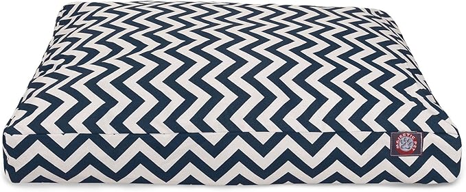 Majestic Pet Chevron Rectangle Dog Bed Washable – Non Slip Comfy Pet Bed – Crate Bed with Removable Washable Cover – Kennel Bed for Sleeping, Polyester Fiber, Medium, Gray