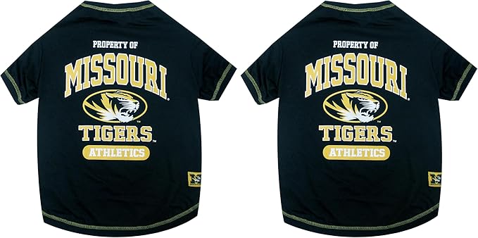 Pets First NCAA Missouri Tigers Dog T-Shirt, X-Small (Pack of 2)