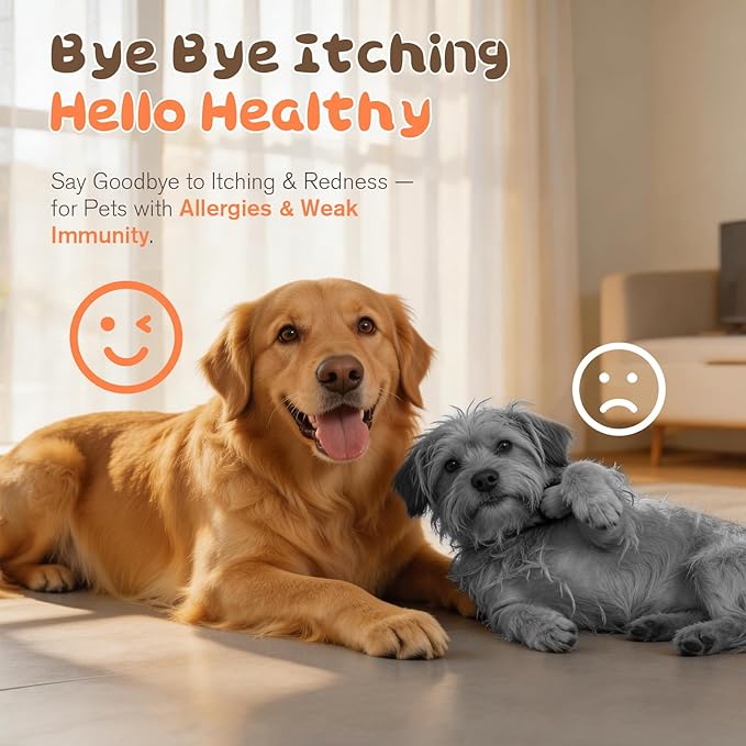 Dog Allergy Chews,Allergy & Immune Support Chews for Dogs, Dog is Human multivitamin Itch Relief, Ear Comfort, Probiotic Supplement and Digestive Health, Chicken Flavor, 120 Count