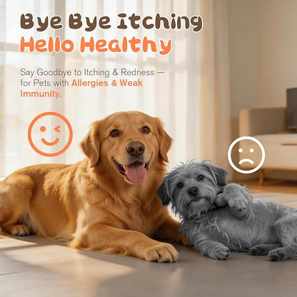 Dog Allergy Chews,Allergy & Immune Support Chews for Dogs, Dog is Human multivitamin Itch Relief, Ear Comfort, Probiotic Supplement and Digestive Health, Chicken Flavor, 120 Count