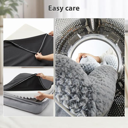 LEXTRO Orthopedic Dog Bed for Extra Large Dogs 48x35Inch, Egg Crate Foam Bed for Extra Large Dogs, Equipped with Removable Waterproof Pillow Cover and Anti-Slip Bottom, Pet Bed