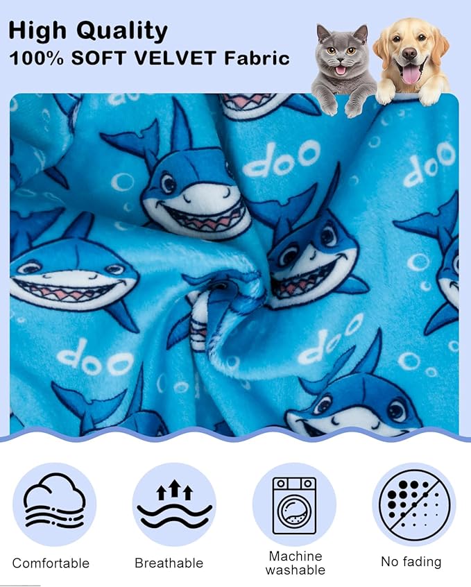 CuteBone Shark Costume Dog Pajamas, Stretchy Spandex Crystal Velvet Sleepwear Coat for Small Dogs, Soft & Warm Pet Outfit Clothes for Cold Weather, Cozy Pullover Design COSP07XL