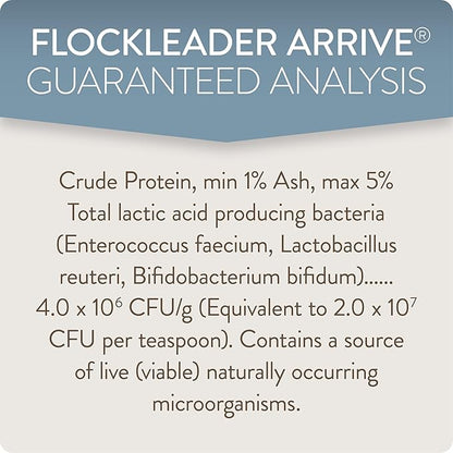 FlockLeader Arrive, Daily Probiotic & Prebiotic Water Supplement for Young Chickens 0-8 Weeks Old, 8 oz (Pack of 2)