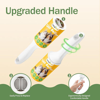 Extra Sticky Lint Roller for Pet Hair, 100 Sheets, 1 Handle | Ready-to-Use Roller for Clothes, Couch, Furniture, Car & Travel