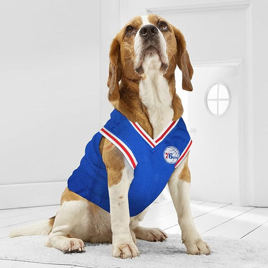Pets First NBA PHILADELPHIA 76ERS DOG Jersey, Large - Tank Top Basketball Pet Jersey