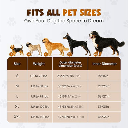 Orthopedic Dog Bed for Extra Large Dogs – 48"x36" XL Waterproof Memory Foam Pet Couch with Bolster Sides, Washable Removable Cover, Non-Slip Bottom, Joint Support Dog Sofa Bed for Large Breeds