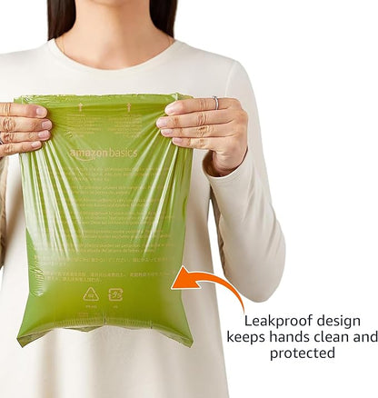 Amazon Basics Premium Leak Proof Dog Poop Bags with Dispenser and Leash Clip, Unscented, 13" x 9", 810 Count (54 Rolls of 15)