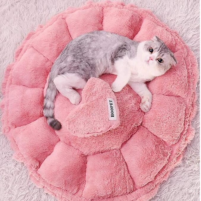 Pet beds, Puppy Cat Litter Warm Sleeping Bed Dual-use Flower Shape Pet Bed,2 Sizes(S)