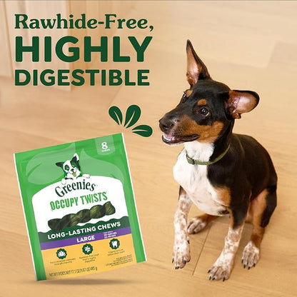 Greenies Occupy Twists Natural Dog Treats Large Breed Size Dog Chews Long Lasting Chicken Flavor, 34.2 oz. Pack, 16 Count