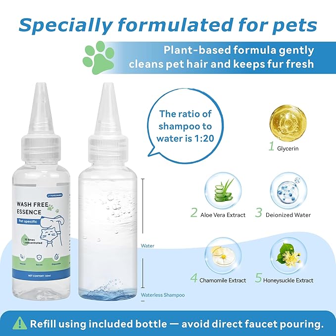 4-in-1 Pet Steam Brush for Dog & cat brush for shedding，Spray Hair Removal Comb with Waterless Shampoo–Self-Cleaning Pet Grooming Tool for Shedding, Anti-Static & Skin-Friendly Design