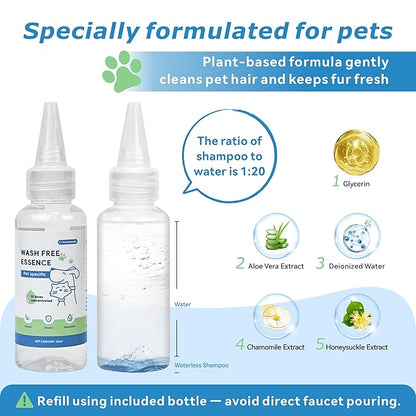 4-in-1 Pet Steam Brush for Dog & cat brush for shedding，Spray Hair Removal Comb with Waterless Shampoo–Self-Cleaning Pet Grooming Tool for Shedding, Anti-Static & Skin-Friendly Design