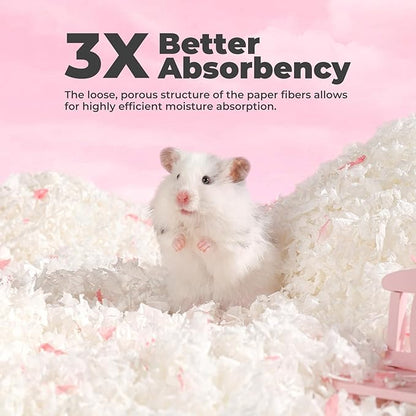 mini&moe Hamster Bedding 50L: Dust-Free and Odor Control Moisture Absorbent Natural Paper Small Pet Bedding - for Guinea Pigs, Hamsters, Chinchilla,Rabbits,Rat,Ferret, and Gerbil, 50 Liters